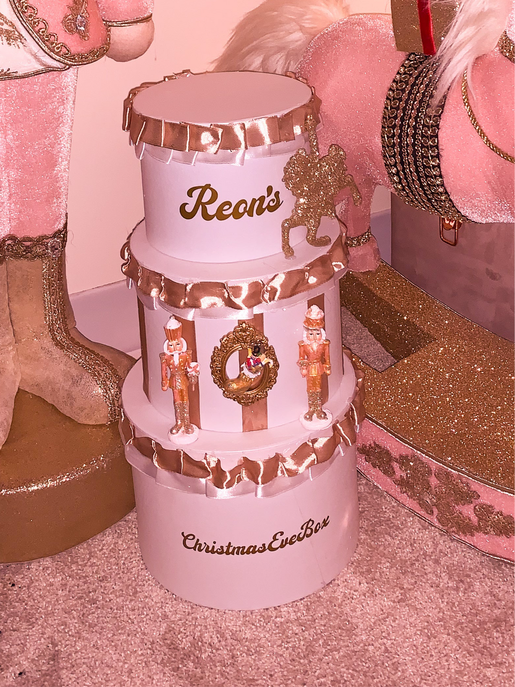 Luxury gold Christmas Eve box